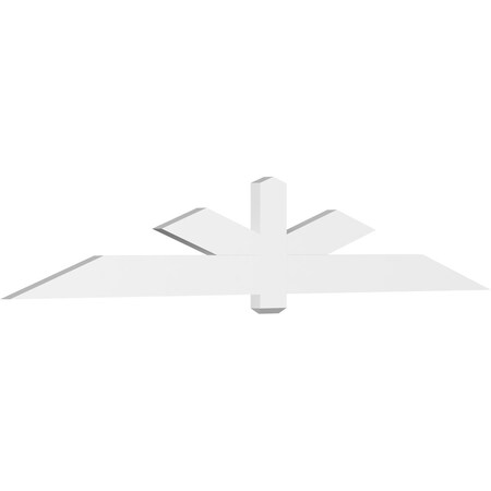 Ekena Millwork Kennewick Architectural Grade PVC Gable Bracket, 108"W x 18"H x 2"D x 6"F, 4/12 Pitch GBP108X18X0206KEN00